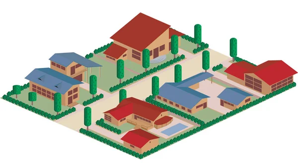 Mappa Dei Cartoni Animati Una Zona Residenziale — Foto Stock