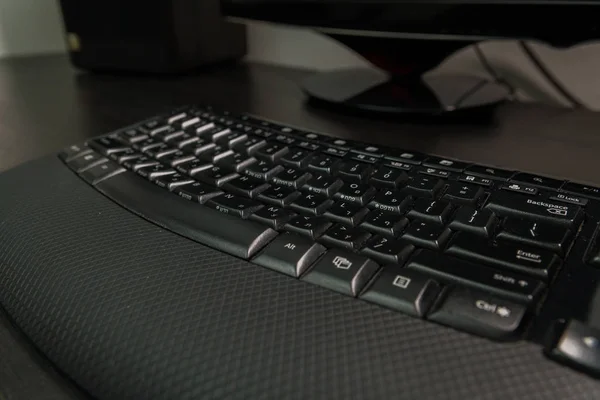 Teclado Com Letras Hebraico Inglês Teclado Sem Fios — Fotografia de Stock