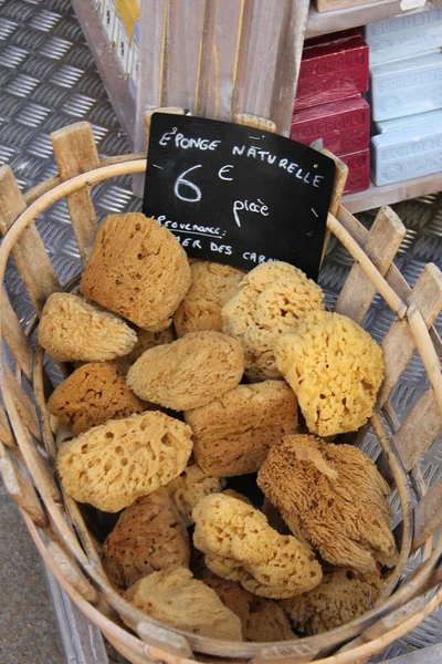 Esponjas Naturales Mercado Provenza Francia —  Fotos de Stock