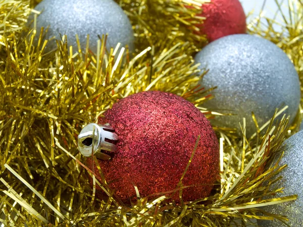Close Van Decoratieve Kerstballen — Stockfoto