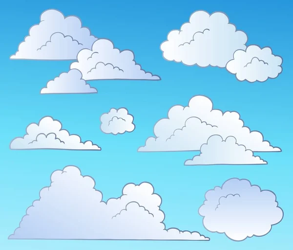 Coleção Nuvens Desenhos Animados Ilustração Vetorial — Fotografia de Stock
