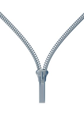 Zipper on a white background. Isolated 3D image clipart