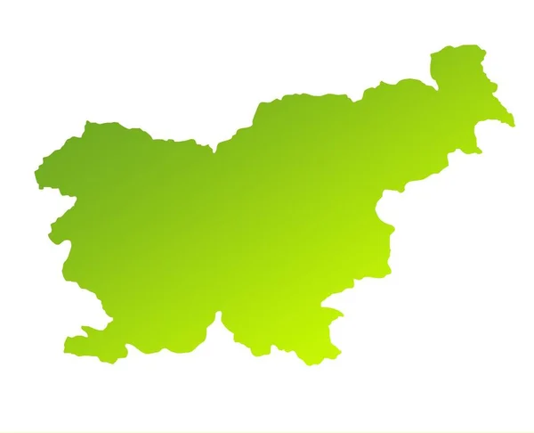 Zielona Mapa Gradientu Słowenii Białym Tle — Zdjęcie stockowe