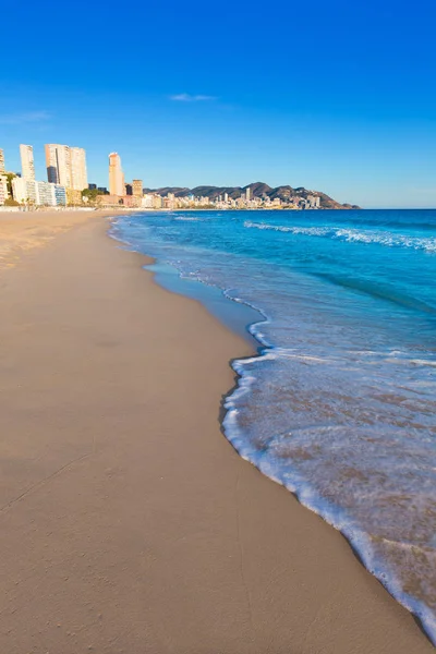 Benidorm Alicante Playa Poniente Pláž Španělsku Valencie — Stock fotografie