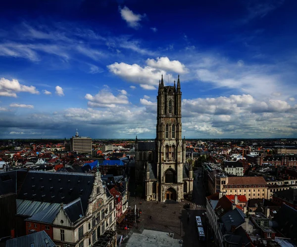 Saint Bavo Katedralen Sint Baafskathedraal Och Grevarna Visa Från Klockstapeln — Stockfoto