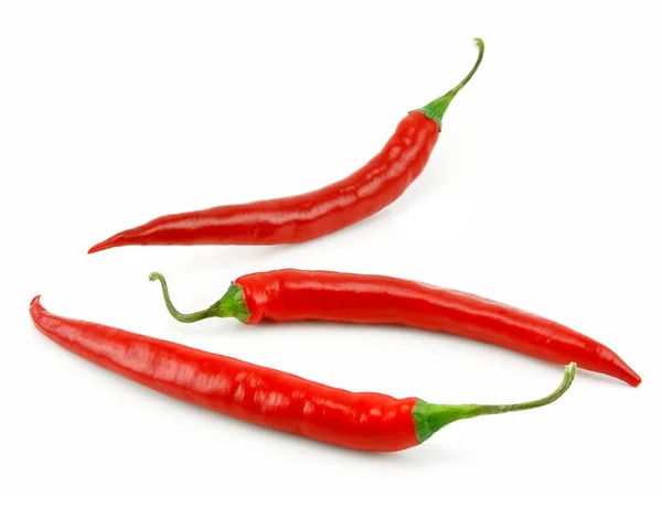 Piros Chili Paprika Elszigetelt Fehér Háttér — Stock Fotó