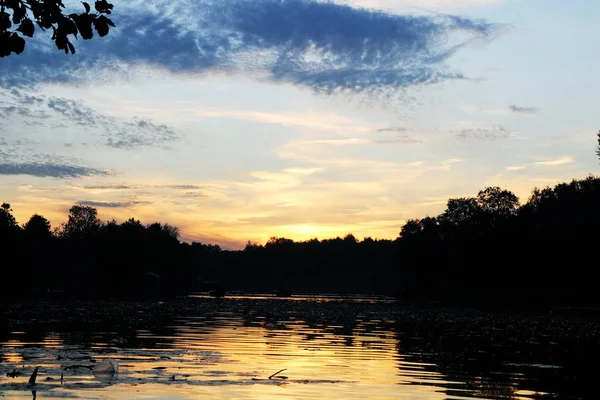 Evening Sunset Photographed River Bank Volga — Stock Photo, Image