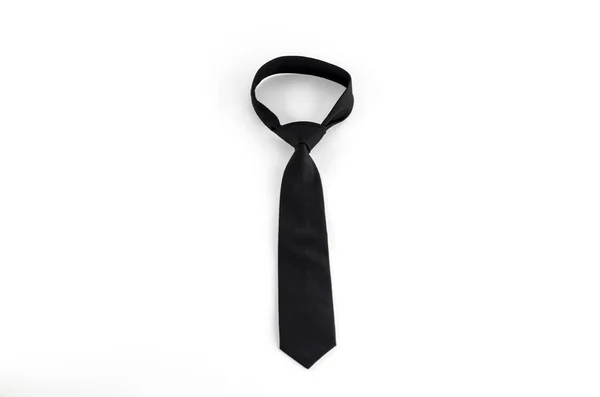 Чорна Краватка Білому Тлі — стокове фото