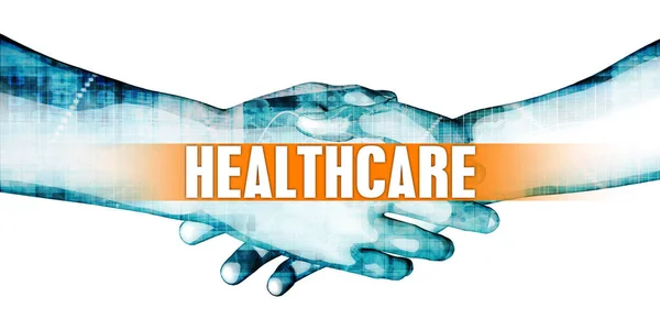 Zdravotnické Koncepce Podnikatelé Handshake Bílém Pozadí — Stock fotografie