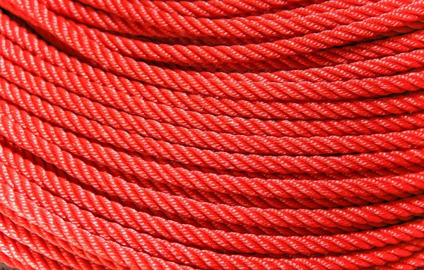 Roll Textúra Piros Nylon Kötél — Stock Fotó