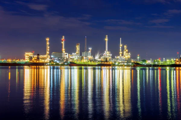 Oil Refinery Night Bangkok Thailand — Stock Photo, Image