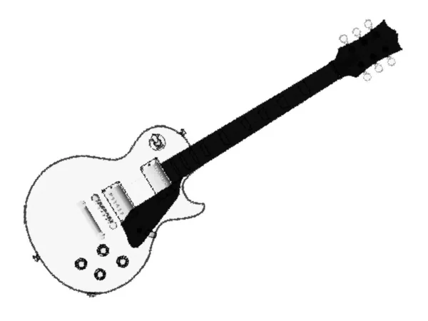 Chitarra Rock Roll Definitiva Metà Tono Isolata Uno Sfondo Bianco — Foto Stock