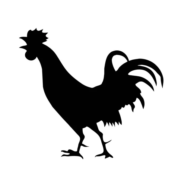 Vector Silhouette Cock White Background — Stock Photo, Image