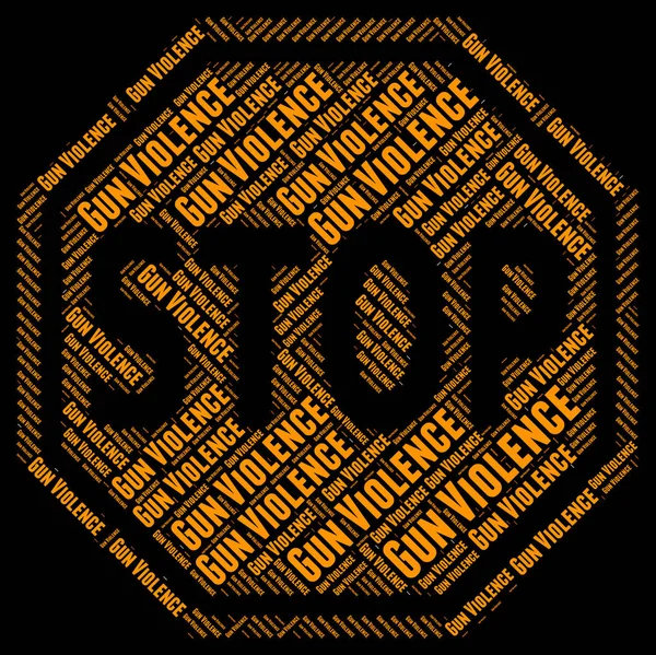 Σταματήστε Όπλο Βία Σημαίνει Ωμή Δύναμη Και Βία — Φωτογραφία Αρχείου