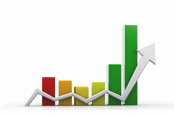 Avantajları Veya Kazançlar Yükselişi Gösteren Grafik — Stok fotoğraf