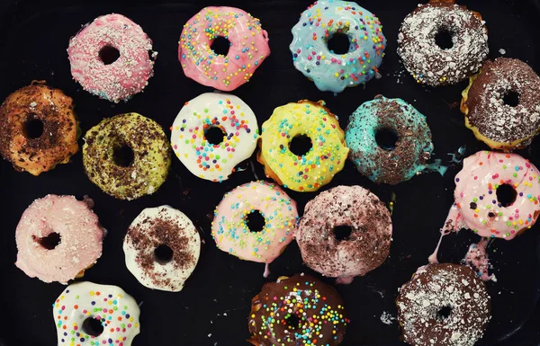 Color Black Donuts — Stock Photo, Image