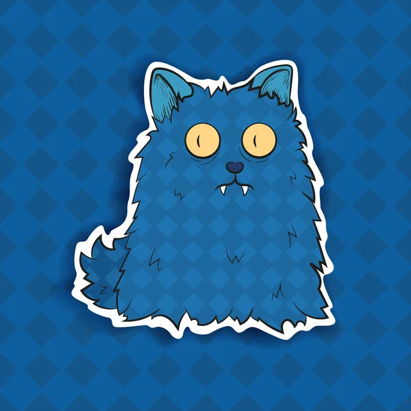 Vector Afbeelding Grappige Halloween Blauwe Freak Ongewone Cartoon Karakter Monster — Stockvector