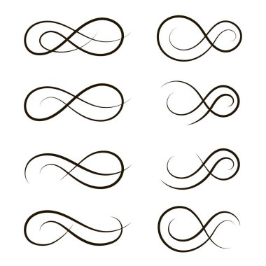 Vektör öğeleri. Birtakım bukleler ve tasarım ve dekorasyon için kaydırır.