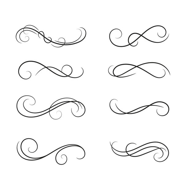 Vector elements. A set of curls and scrolls for design and decoration.