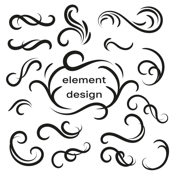 Vector Elements Set Curls Scrolls Design Decoration — Stock Vector