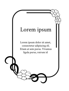 Vektör öğeleri. Birtakım bukleler ve kaydırır. Dekoratif çerçeve. Tasarım monogram şablonu için zarif öğe. Çiçek sınır, metin için yer.
