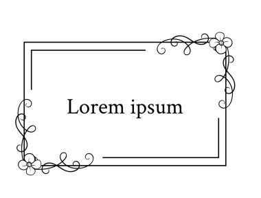 Vektör öğeleri. Birtakım bukleler ve kaydırır. Dekoratif çerçeve. Tasarım monogram şablonu için zarif öğe. Çiçek sınır, metin için yer.
