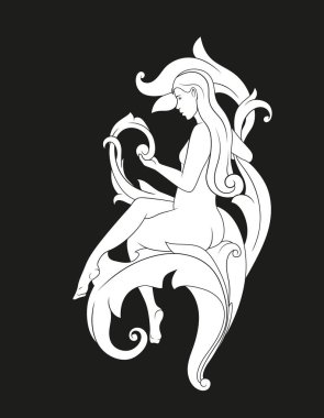 Vektör görüntü. Dekoratif çiçek öğeleri, köşeler, kenarlıklar, çerçeve, taç. Sayfa dekorasyon. Vintage barok köşe kaydırma süsleme oyma. Bir kadınla dekoratif öğe.