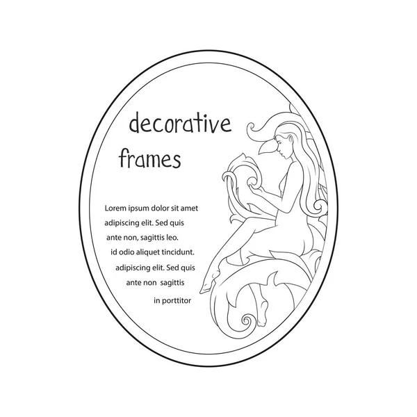 Vektorbild Vintage Barockrahmen Akanthusblätter Wirbeln Dekoratives Gestaltungselement Schriftrolle Ornament Gravur — Stockvektor