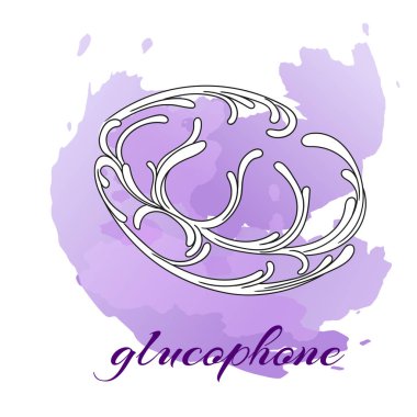 Vektör görüntü. Müzik aletleri desenle bukleler. Simge glucophone renkli bir arka plan üzerinde.