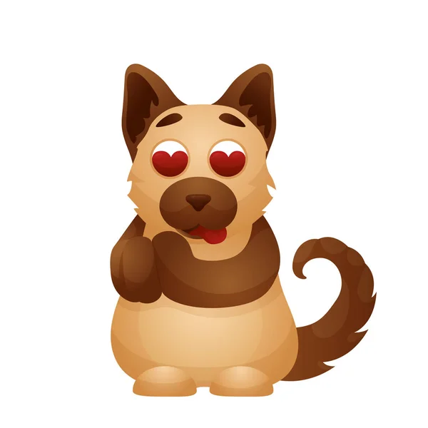 Vector Afbeelding Emotie Pictogram Cartoon Karakter Huis Huisdier Schattige Hond — Stockvector
