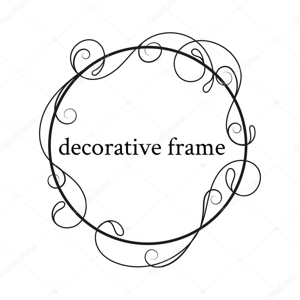 Vector image. Decorative frame. Elegant element for design template, place for text.Floral border.