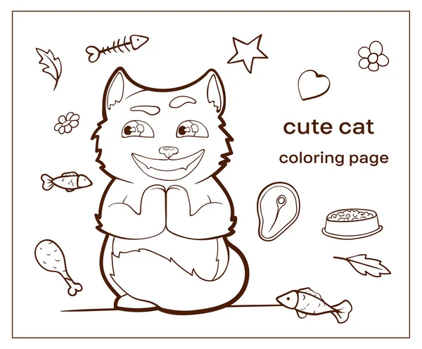 Imagem Vetorial Desenhos Animados Personagem Gato Doodle Mão Desenhada Desenho — Vetor de Stock