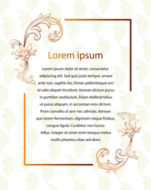 Vektör görüntüsü. Klasik barok çerçeve. Acanthus yaprakları girdap şeklinde dekoratif tasarım elementi. Kabartma kabartma süsü, sınır çiçeği. Eski model antika stili.