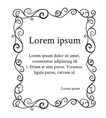 Dekoratif çerçeve bukleler ve öğe kaydırır. Çiçek sınır.