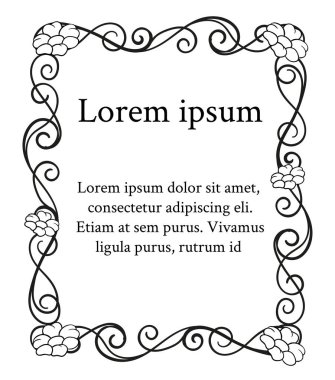 Dekoratif çerçeve bukleler ve öğe kaydırır. Çiçek sınır.