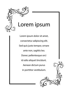 Dekoratif çerçeve bukleler ve öğe kaydırır. Çiçek sınır.