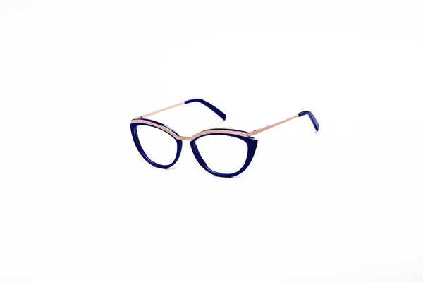 Gafas Con Gafas Transparentes Marco Moda Sobre Fondo Blanco Aislado — Foto de Stock