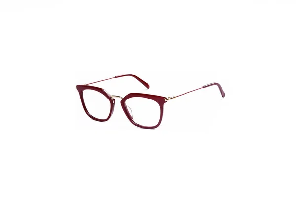 Óculos Com Óculos Transparentes Uma Moldura Elegante Fundo Branco Isolado — Fotografia de Stock