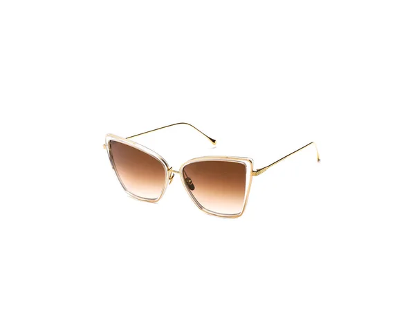 Sonnenbrille Mit Brauner Brille Auf Isoliertem Weißem Hintergrund — Stockfoto