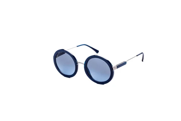 Okulary Przeciwsłoneczne Niebieski Okulary Białym Tle — Zdjęcie stockowe