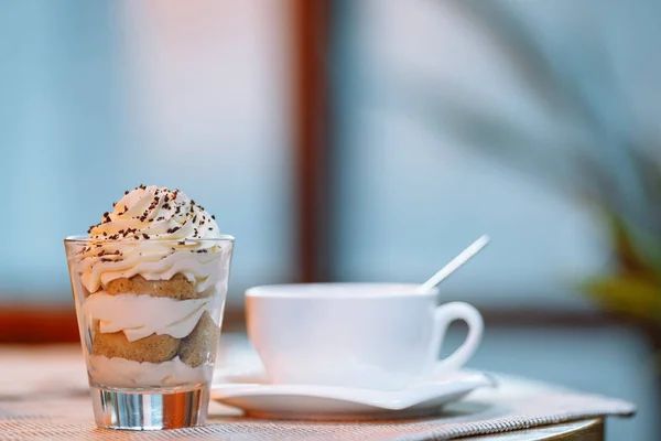 Taza Platillo Cuchara Postre Vaso — Foto de Stock