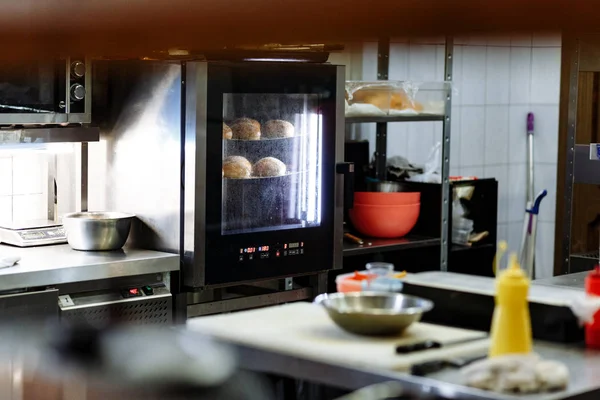 Cooking Sesame Buns Oven — Stock Photo, Image