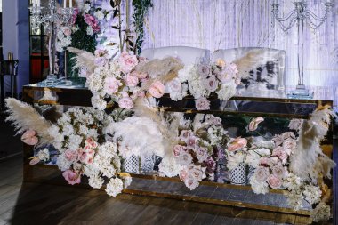 wedding hall decorated with flowers