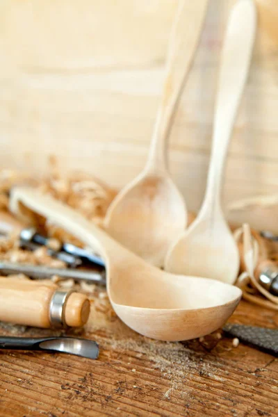 Wood Crafts Manual Processing Objects — Stock Photo, Image