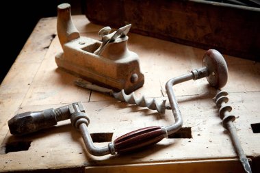 Antik Planya ve matkap tahta için