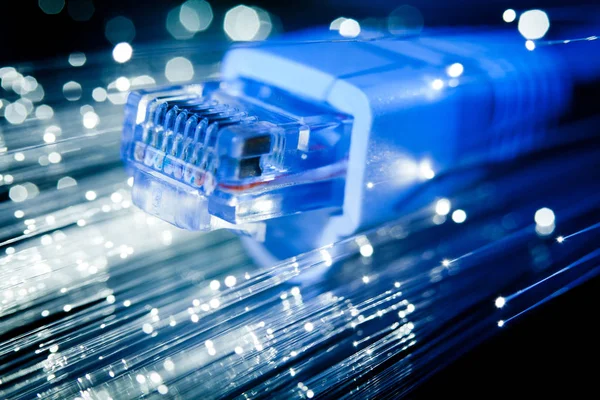 Fiber Optic Internetanslutning — Stockfoto