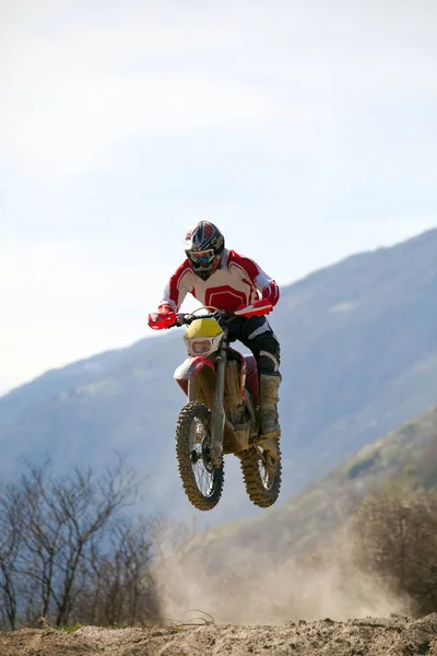 Corrida Motocross Pista Terra — Fotografia de Stock