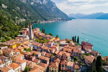 Köyün Varenna - Como Gölü (BT) - havadan görünümü