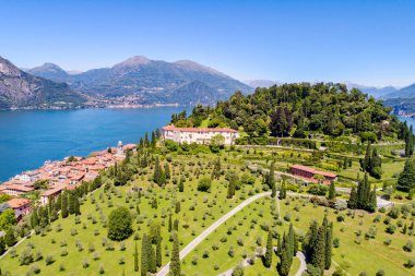 Como Gölü (BT) - Pescallo ve Bellagio - Serbelloni Park havadan görünümü