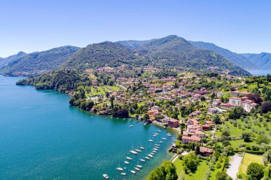 Como Gölü (BT) - Pescallo ve Bellagio - Serbelloni Park havadan görünümü